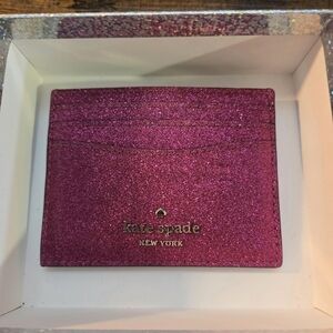 Kate Spade Lola Glitter Pink Card Holder
